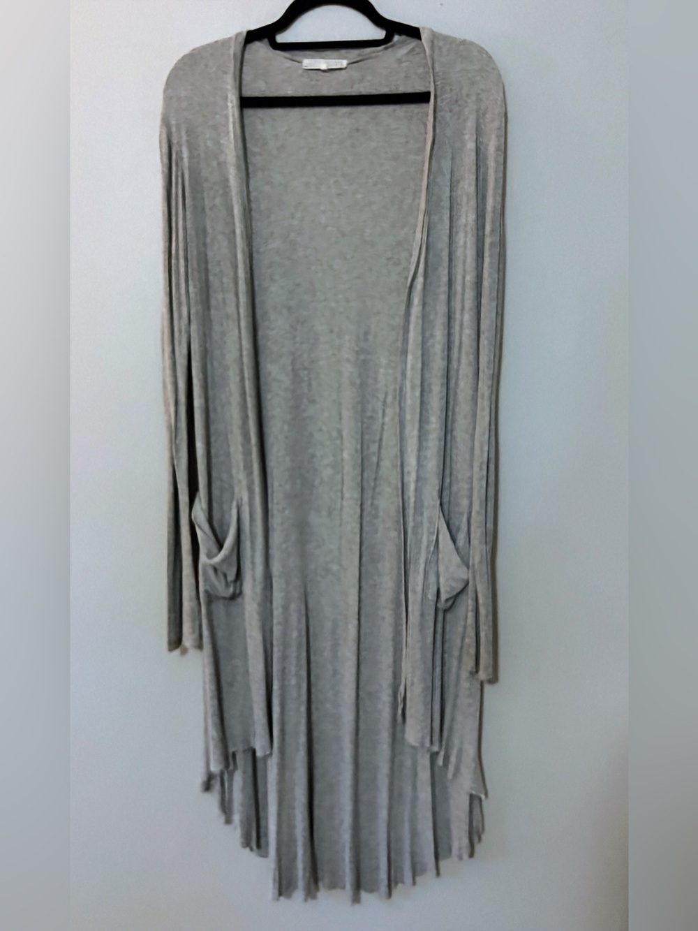 Joah Brown Women’s Casual Cozy Lounge Gray Ribbed Duster Cardigan